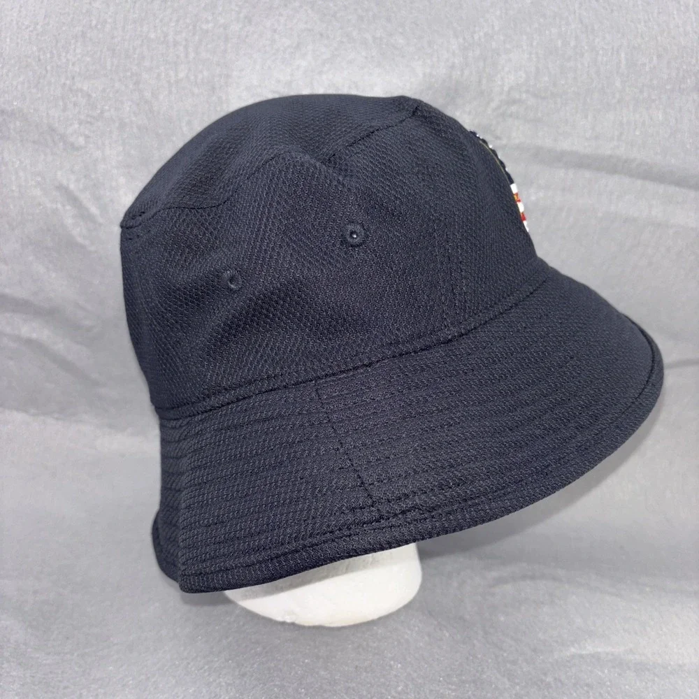 LA Dodgers Stars And Stripes NL  LOGO Bucket Hat Navy Blue New Era 2018 MLB‎ EUC